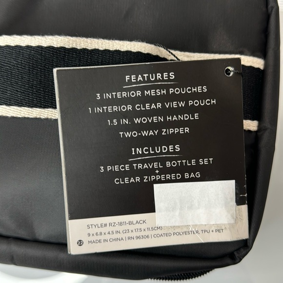 NWT Rachel Zoe black hanging 5 pc toiletry bag set - Picture 11 of 12